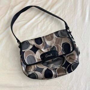 y2k neutral brown vintage coach handbag